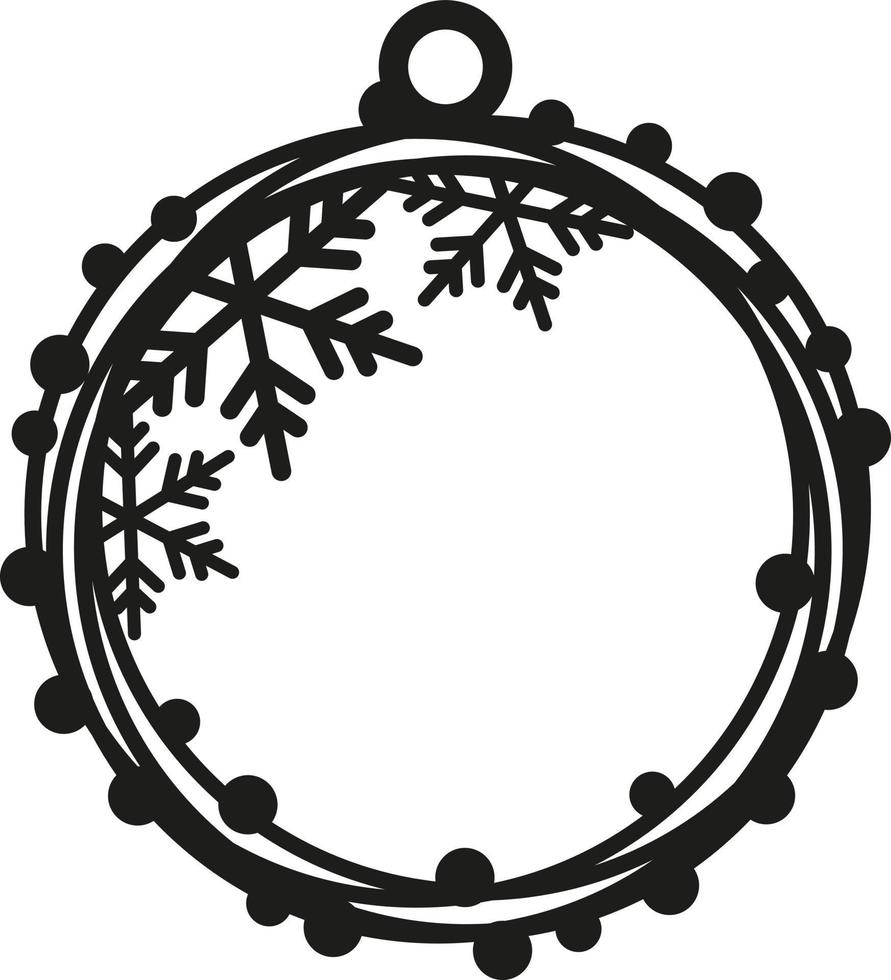 Christmas tree toy with snowflakes. vector