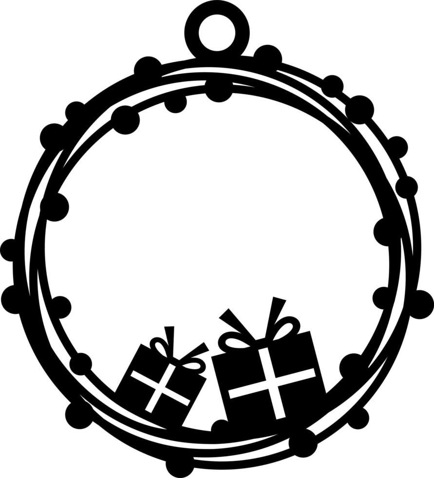 Christmas tree toy with gifts. vector
