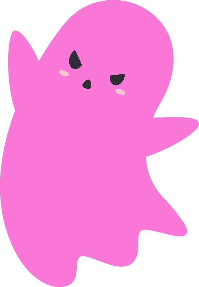 The pink ghost flies in the air. vector