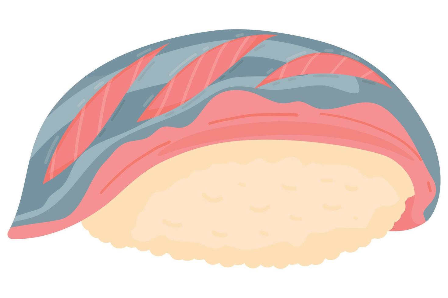 sushi iwashi de dibujos animados. cocina japonesa, icono de comida tradicional aislado en fondo blanco vector