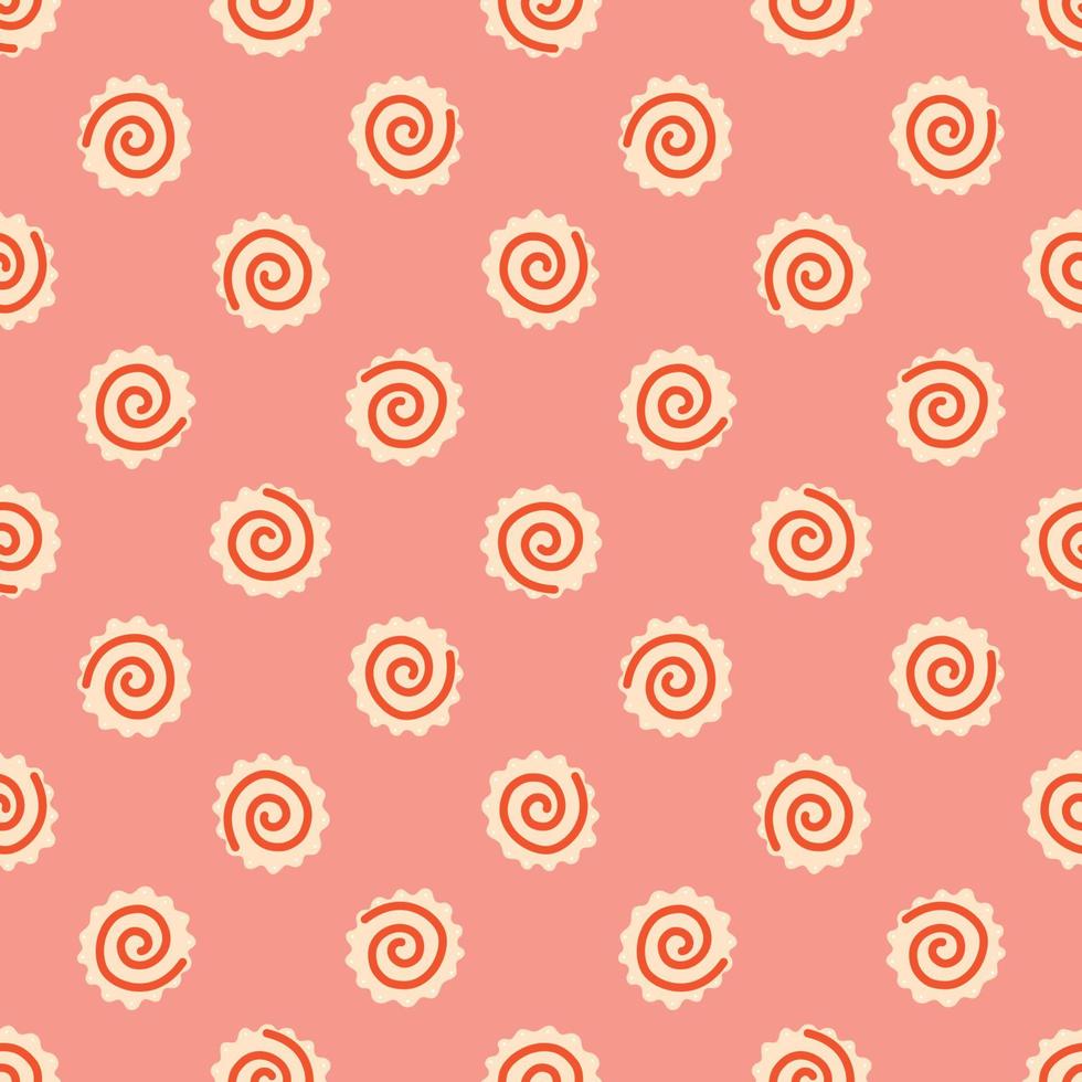 Narutomaki seamless pattern on pink background vector