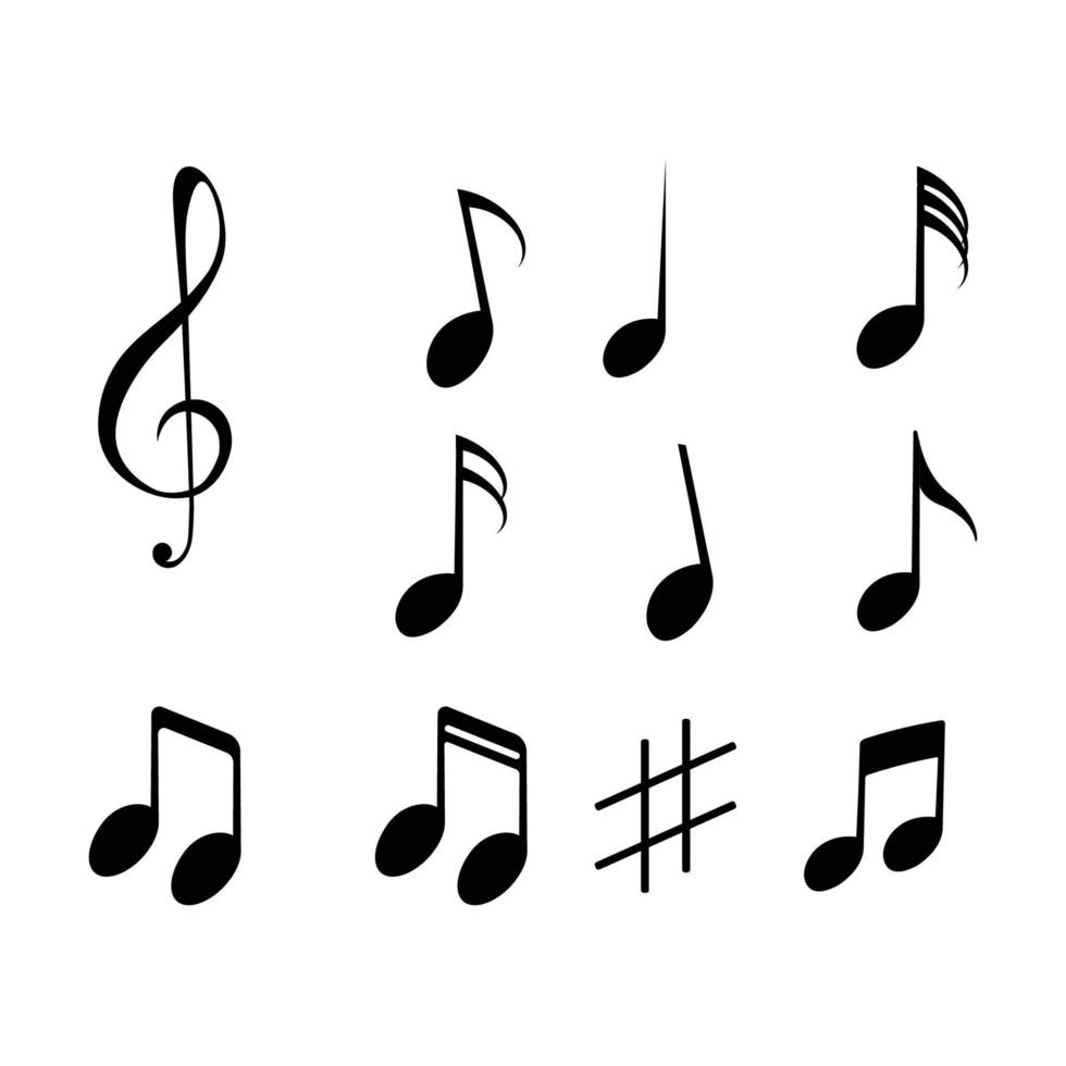 musical note logo vector