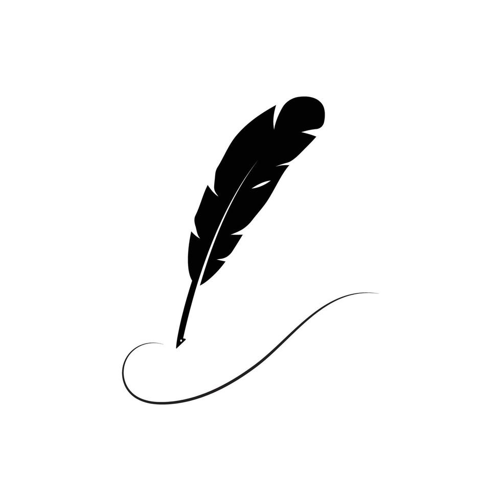 feather pen logo vector