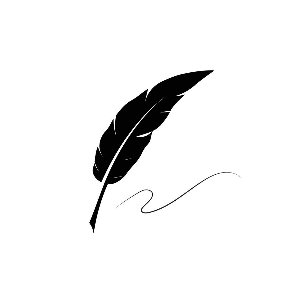 feather pen logo vector