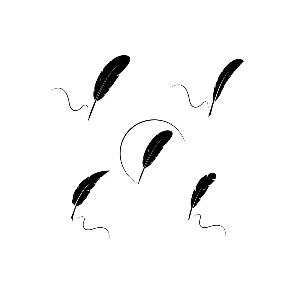 feather pen logo vector