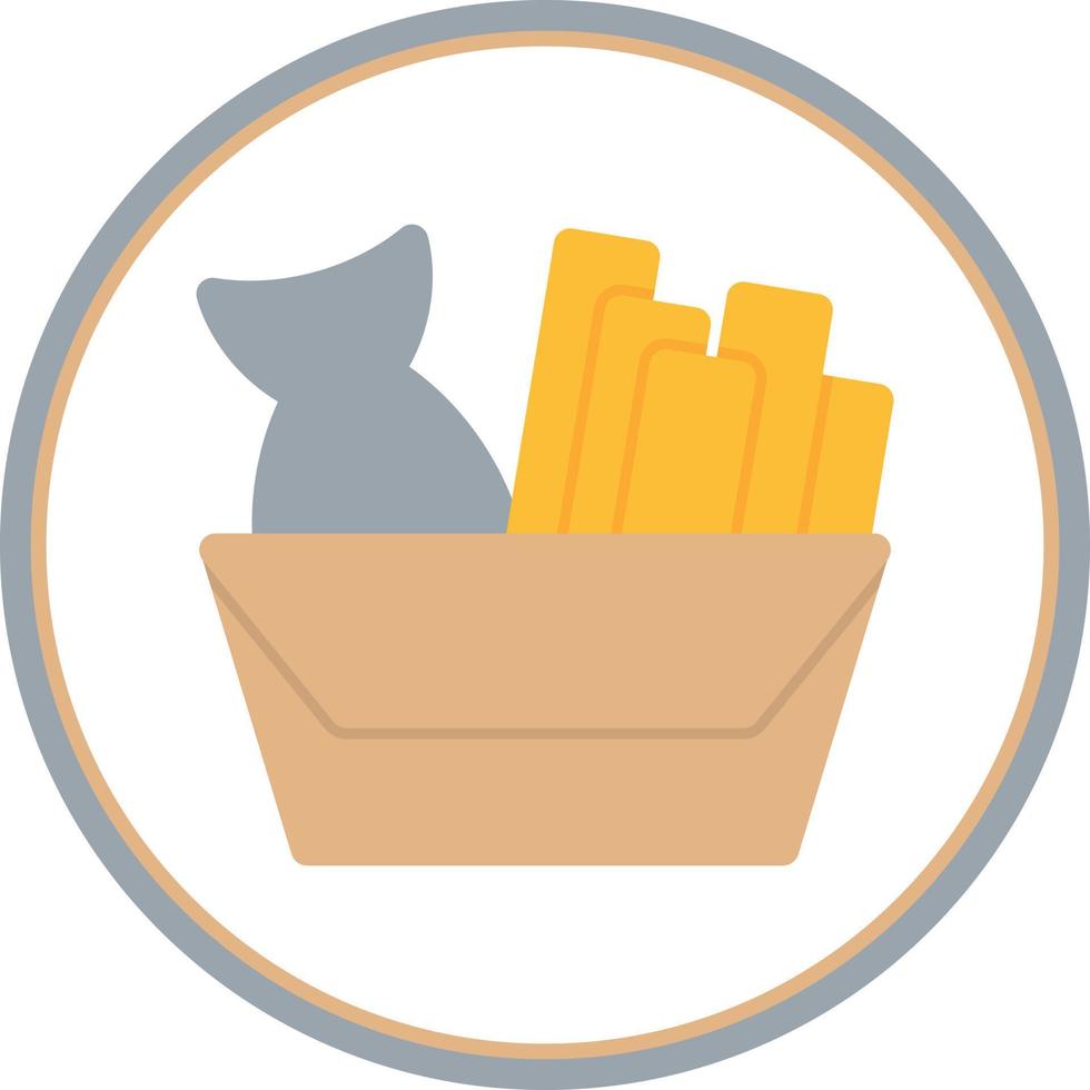 Fish And Chips Vector Icon Design