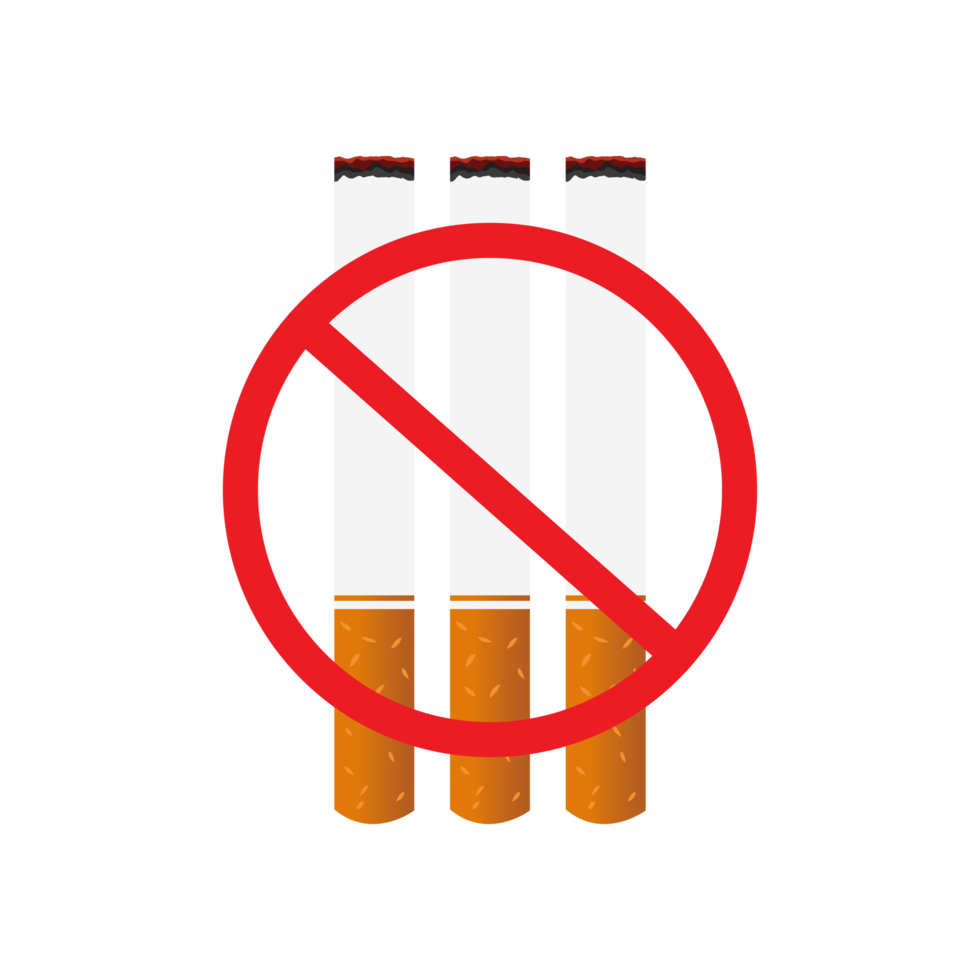 No Smoking World no tobacco day Graphic illustration isolated on Png Transparent Background