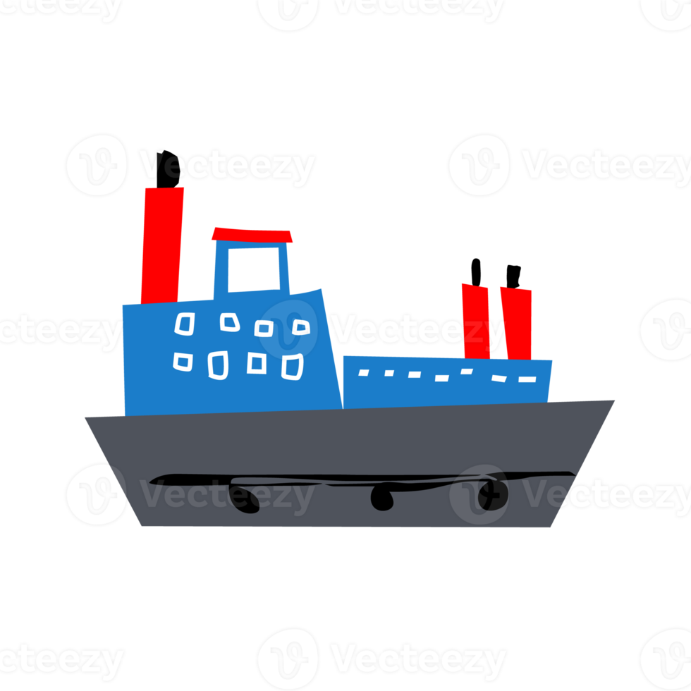 Ship illustration isolated on png Transparent background