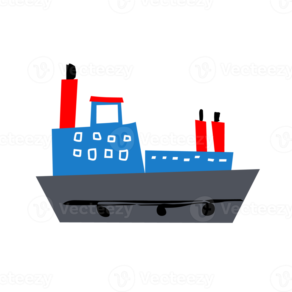schiffsillustration lokalisiert auf transparentem hintergrund png