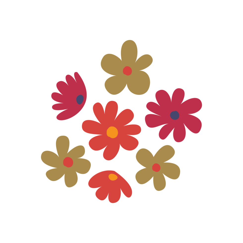 hermosos gráficos florales aislados en png fondo transparente