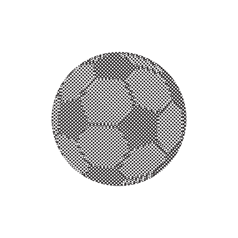 Abstract dotted football illustration Isolated on png transparent background