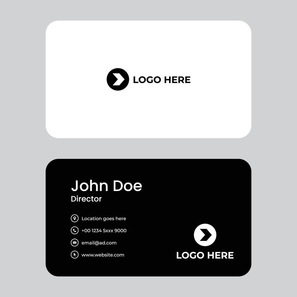 Business Card Design Black and White vector