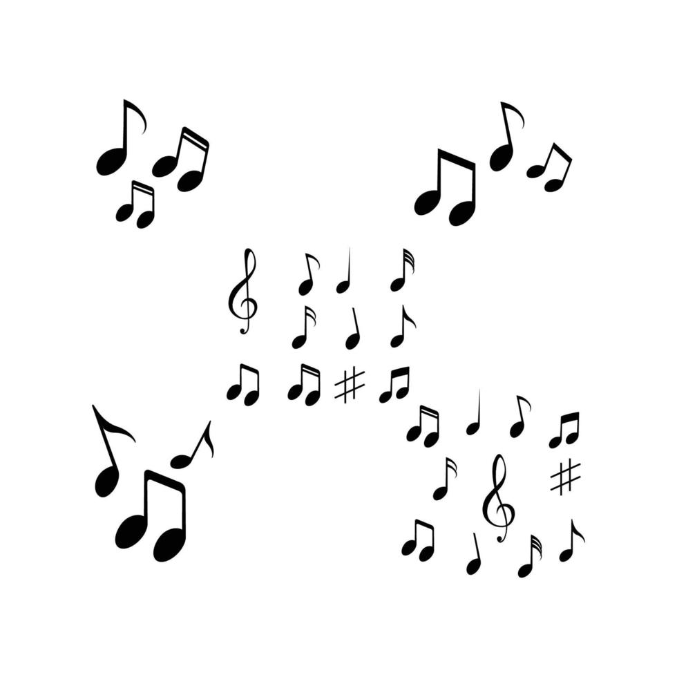 musical note logo vector