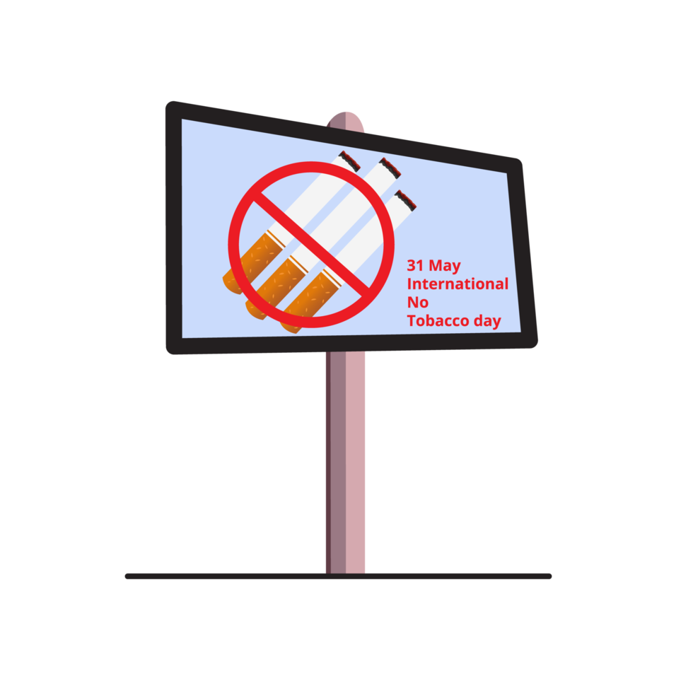 banner de outdoor ilustração não fumante isolada em fundo transparente png