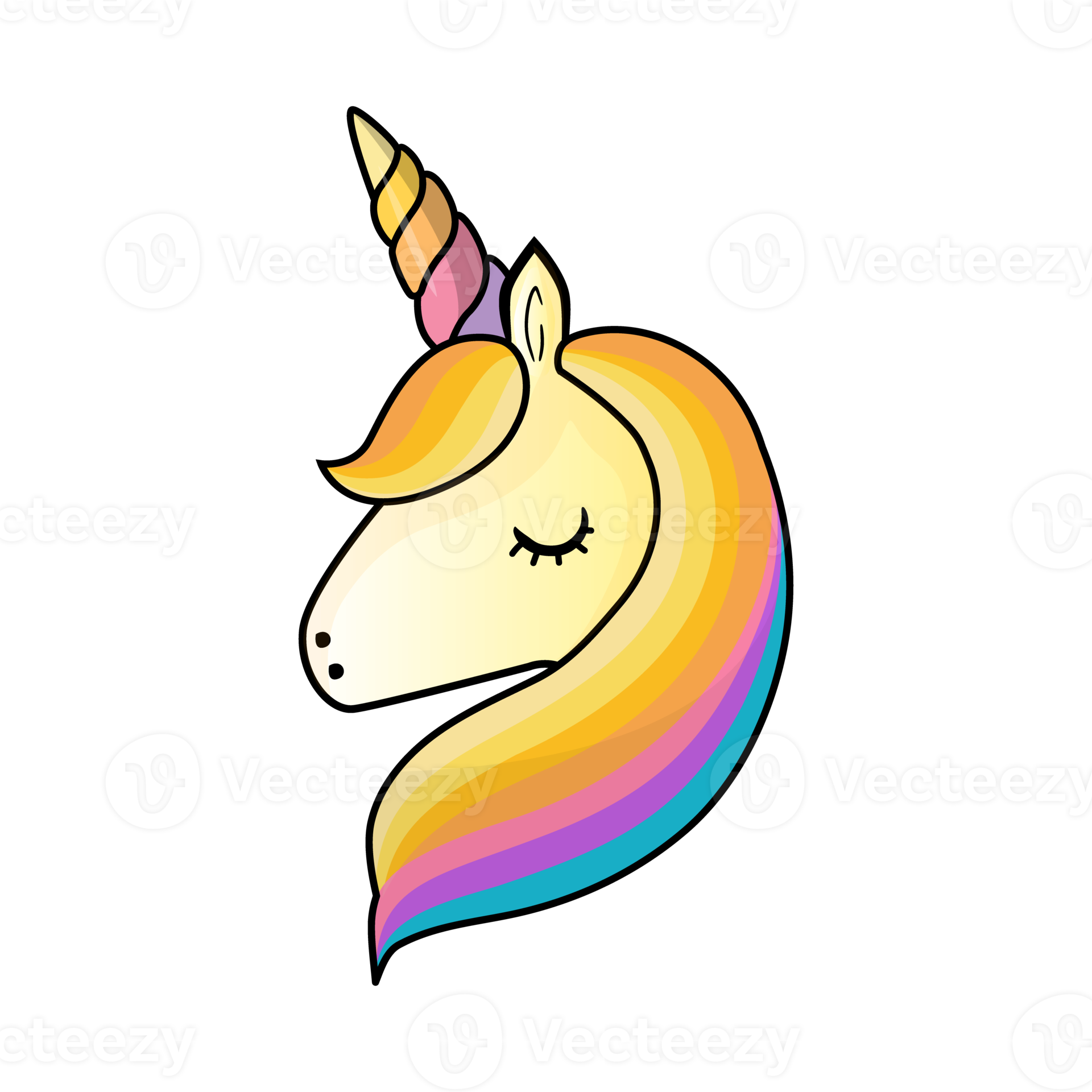 Cute Cartoon Unicorn isolated on png transparent background 15720710 PNG