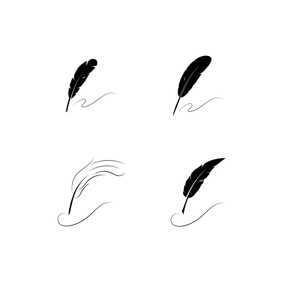 feather pen logo vector