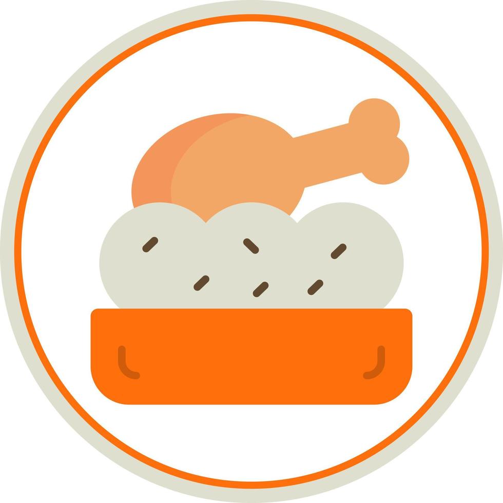 Chicken Rice Vector Icon Design