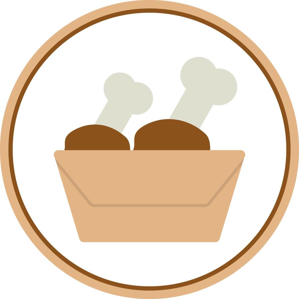 Fried Chicken Vector Icon Design