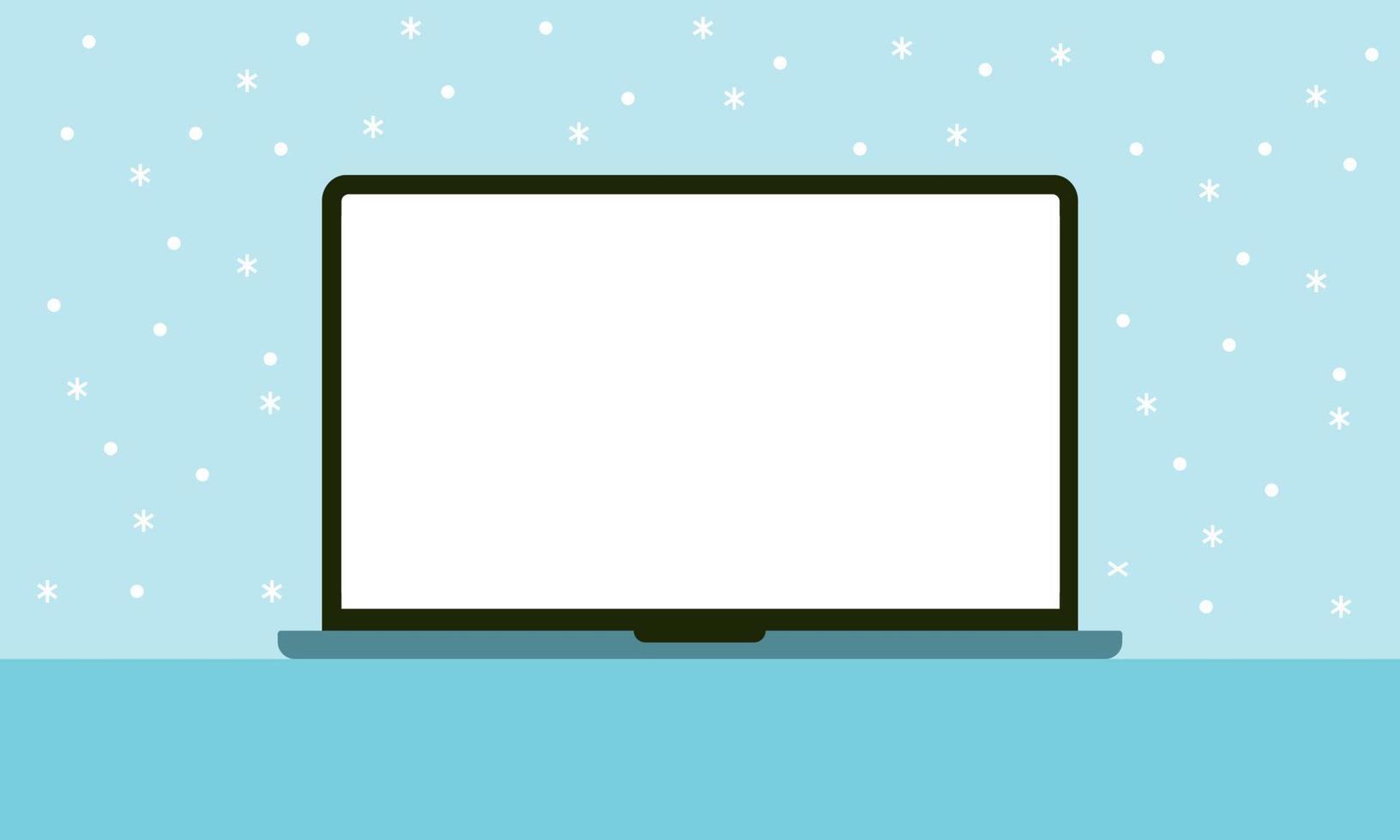 Laptop with white empty blank screen for copy space vector