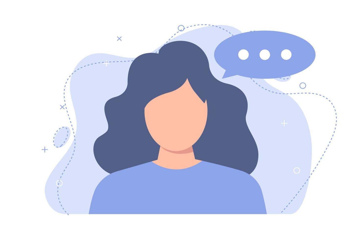 Beautiful girl is talking on a video call. Online meet concept vector