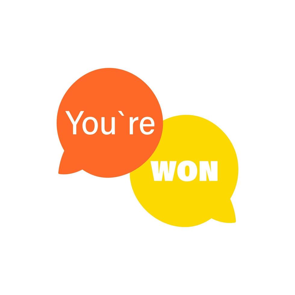 You are won. Beautiful symbol with two colours vector