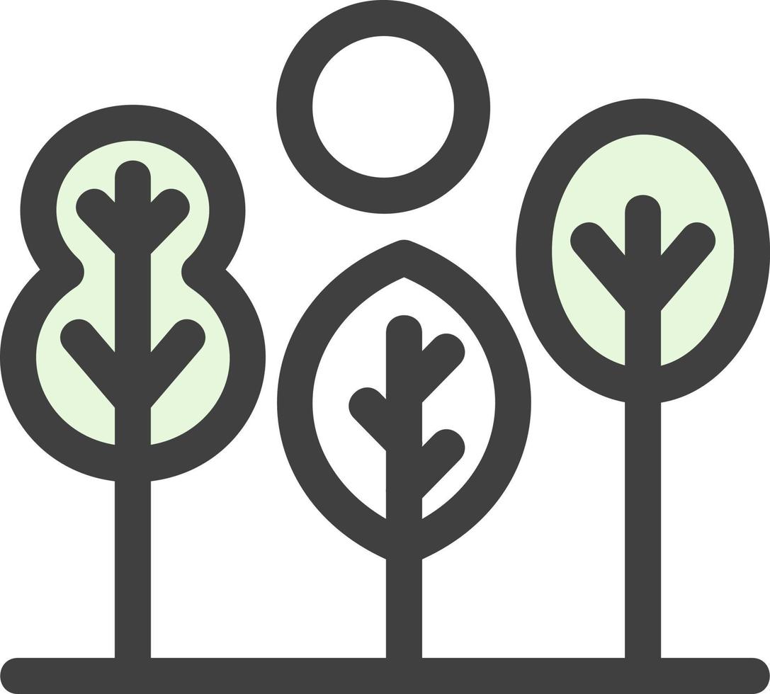 icono de glifo de paisaje de árbol vector