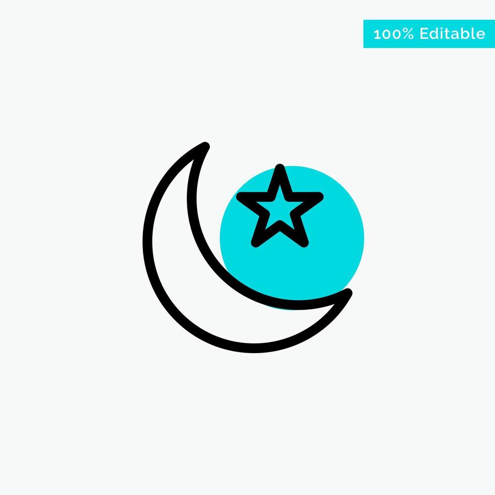 Moon Night Star Night turquoise highlight circle point Vector icon