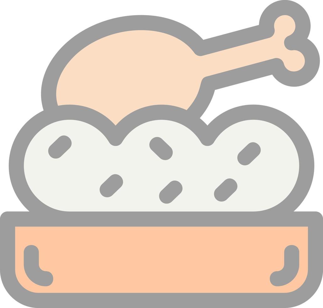 Chicken Rice Vector Icon Design