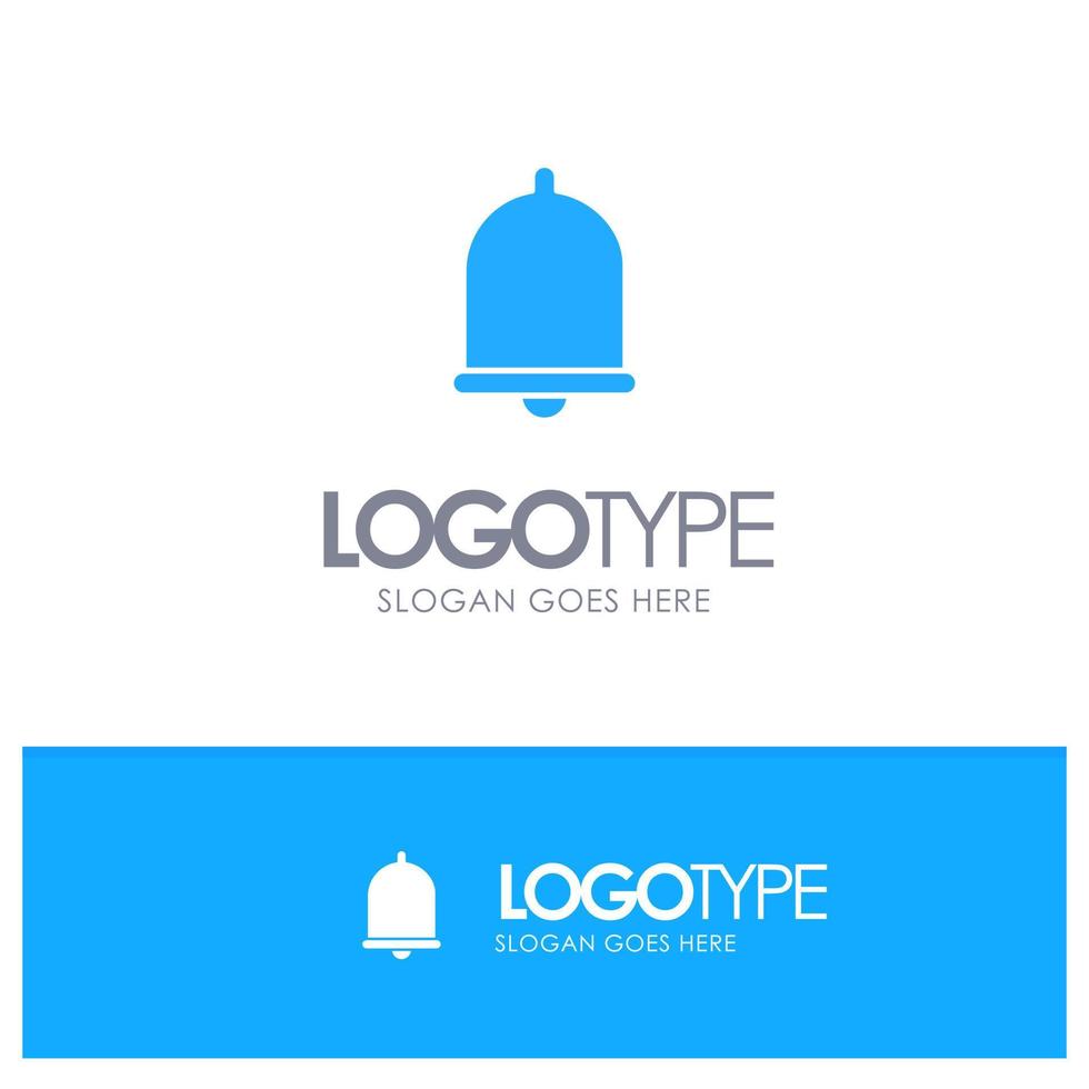 Alert Bell Notification Sound Blue Solid Logo with place for tagline