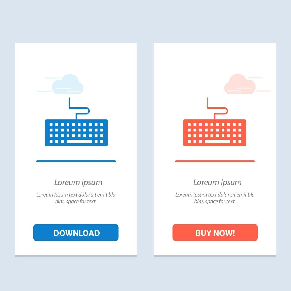 Key Keyboard Hardware Education  Blue and Red Download and Buy Now web Widget Card Template vector