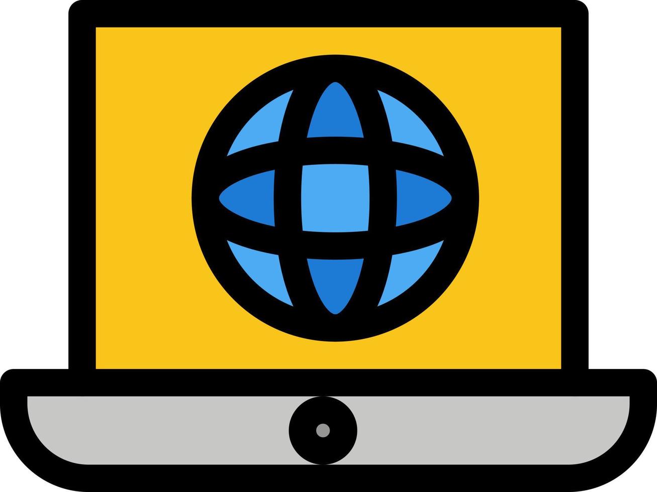 Laptop World Globe Technical  Flat Color Icon Vector icon banner Template