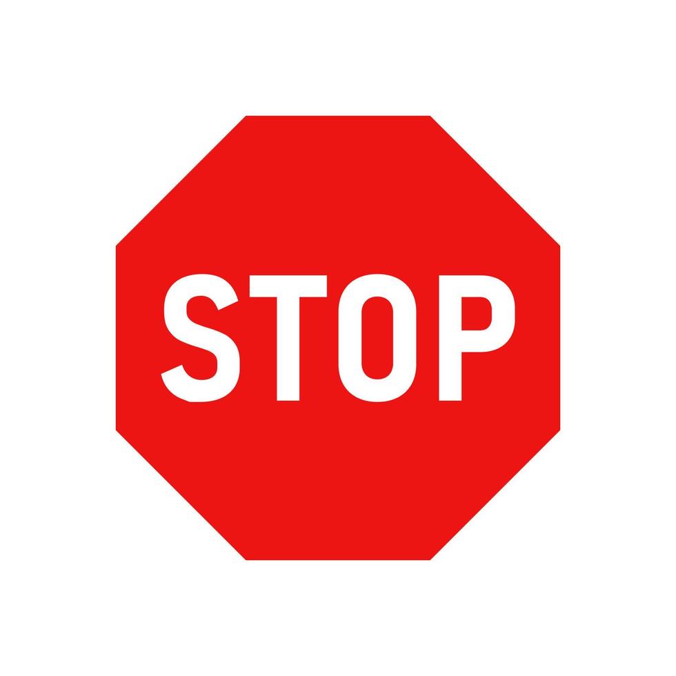 stop sign red octagon vector design
