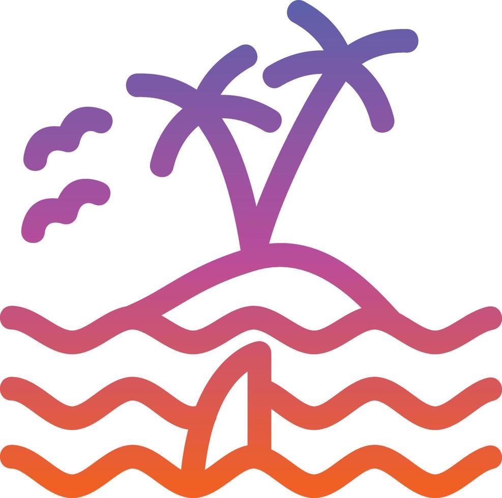 Island Landscape Glyph Icon vector