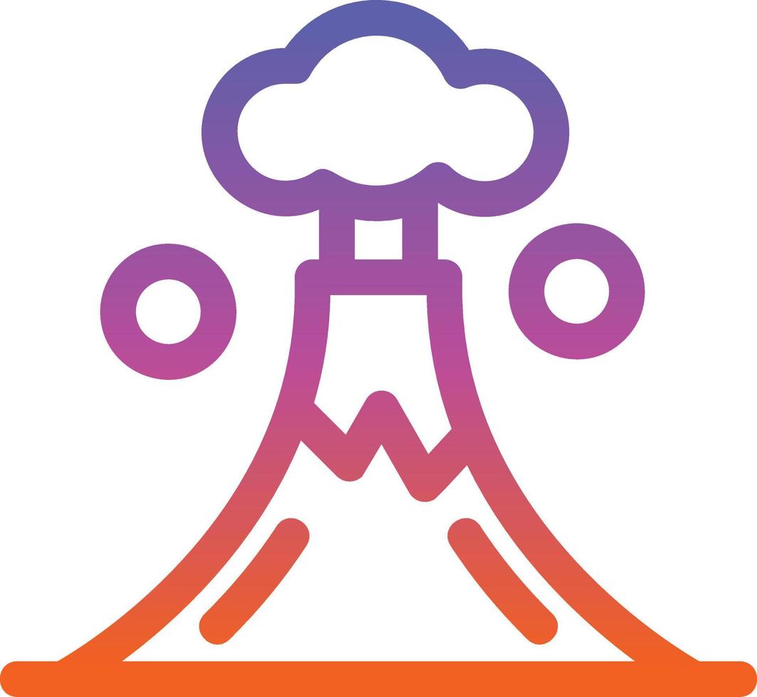 Volcano Landscape Glyph Icon vector