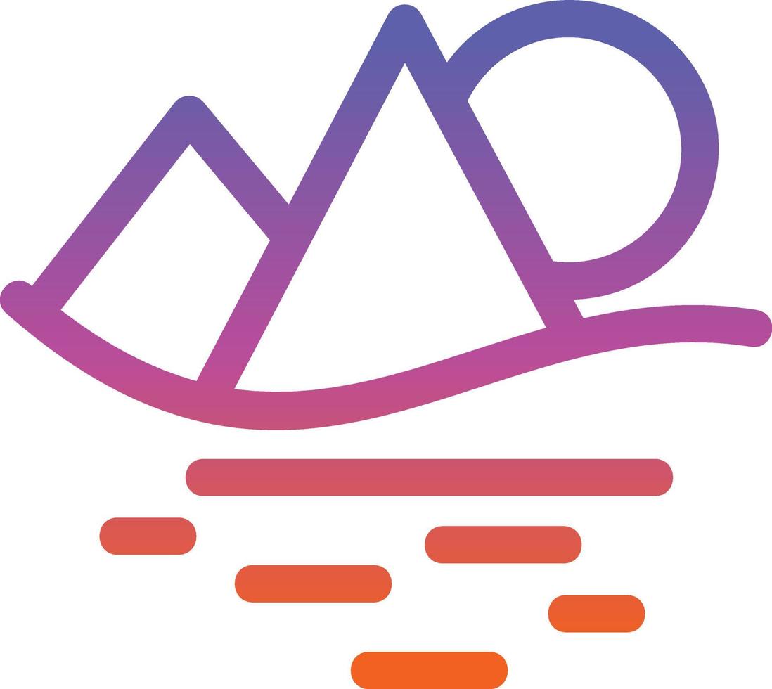 Sunset Landscape Glyph Icon vector