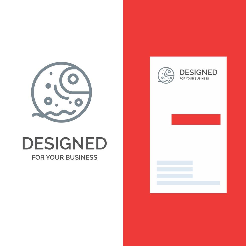 Distant Gas Giant Planet Grey Logo Design and Business Card Template vector