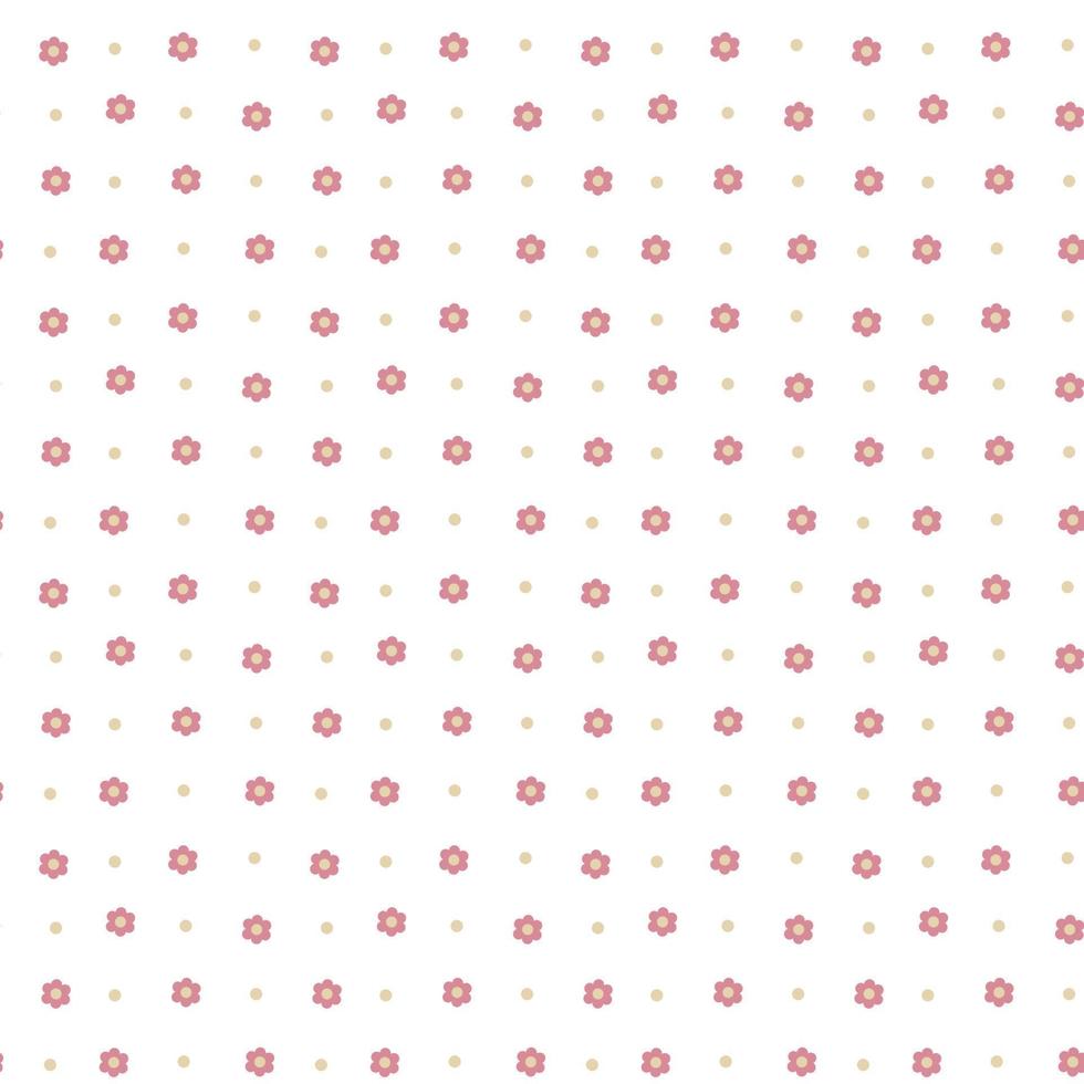 A pattern of small pink flowers in symmetrical order. the repeating pattern is suitable for printing on textiles and paper. gift wrapping, printing on children's clothes. vector
