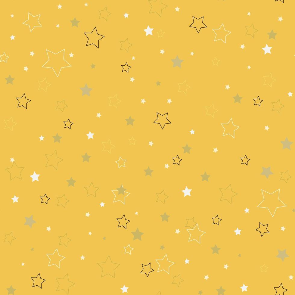 Star seamless pattern. Festive starry golden background vector
