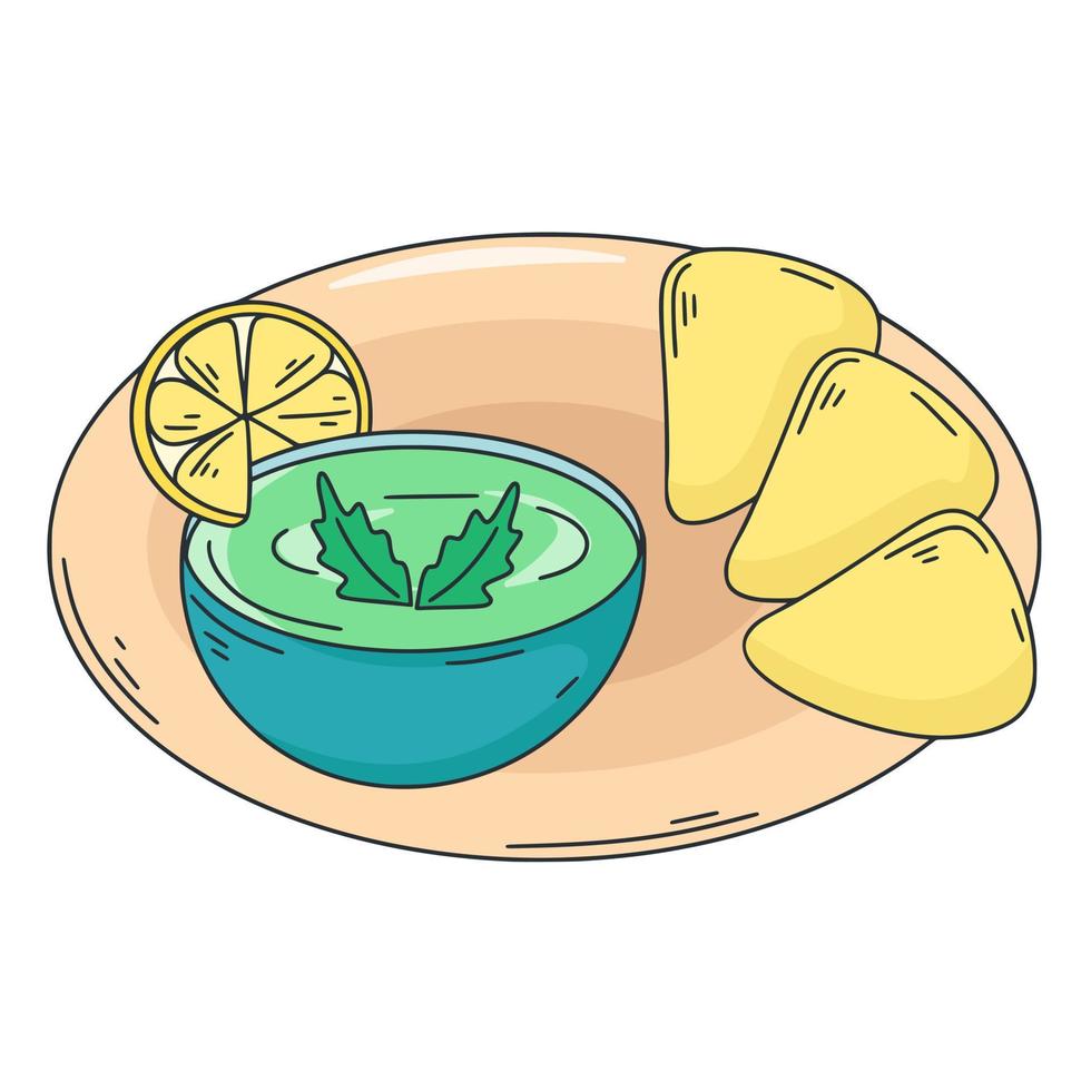 Guacamole national mexican snack vector illustration