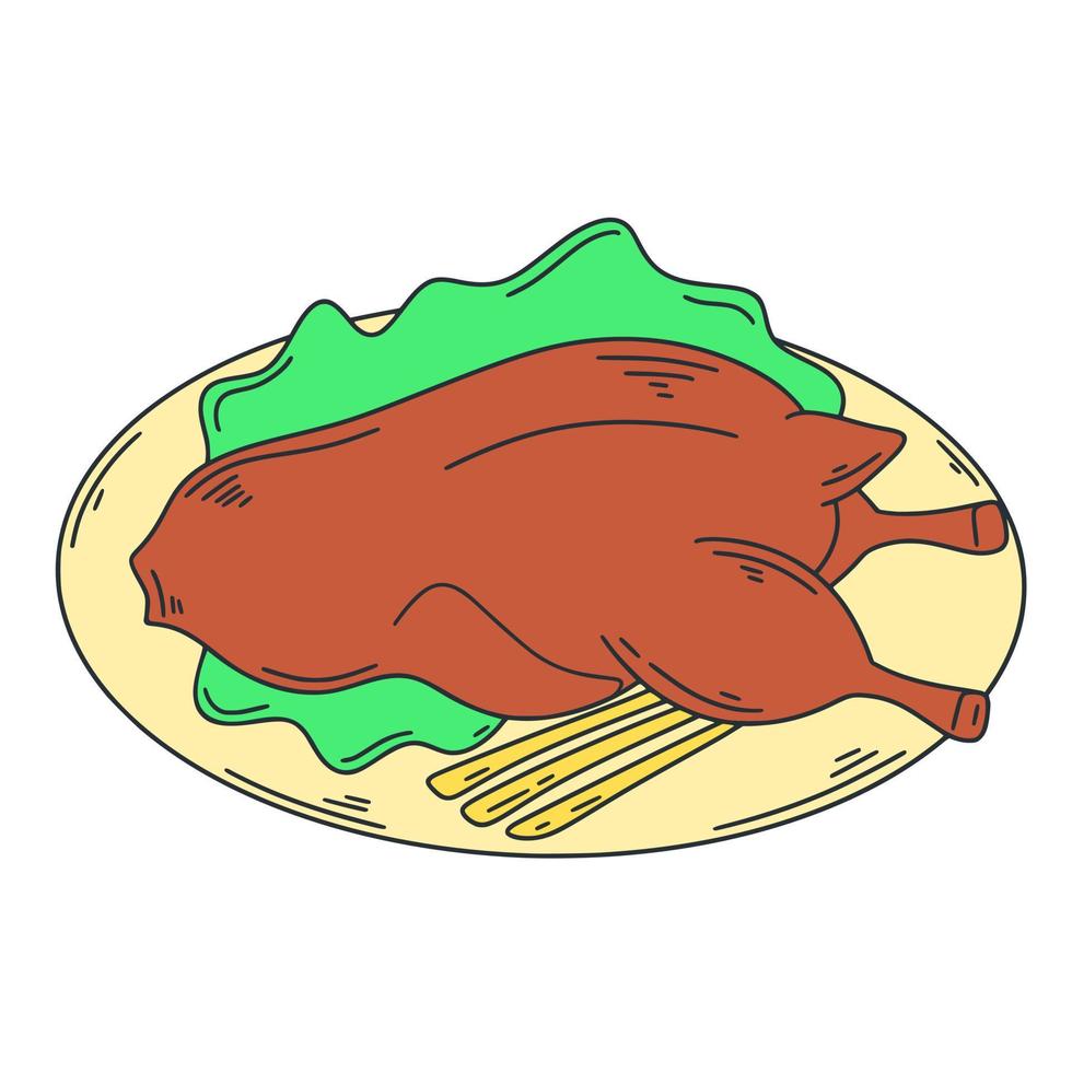 Peking duck isolated vector illustration