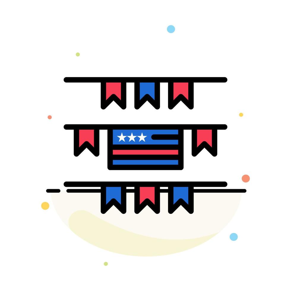 Buntings Party Decoration American Abstract Flat Color Icon Template vector