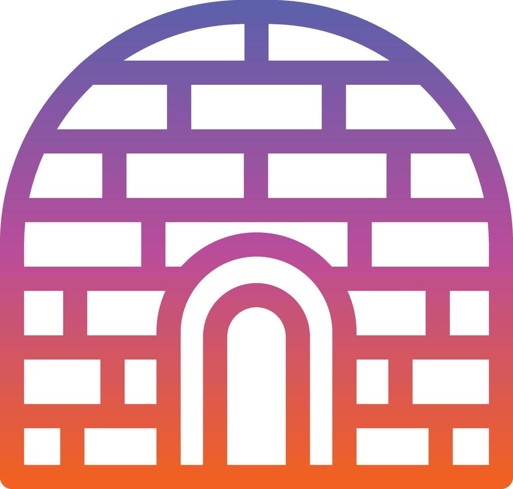 Igloo Landscape Glyph Icon vector