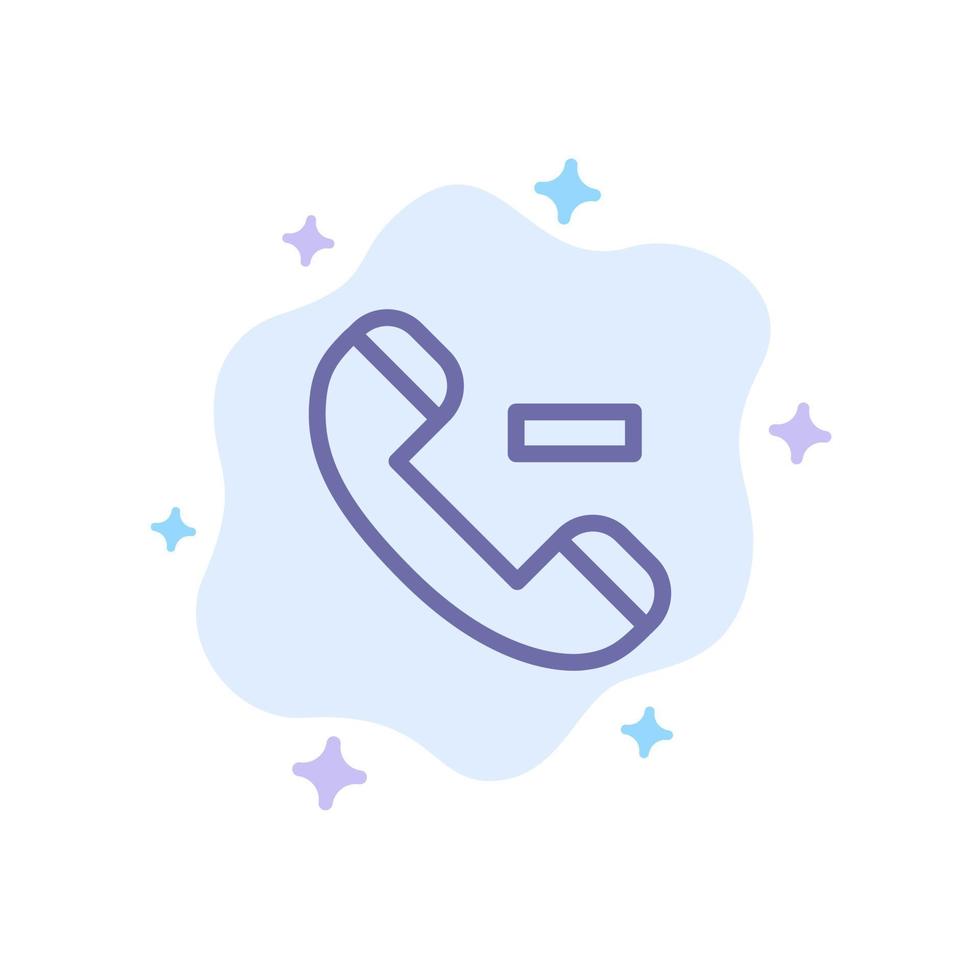 Call Contact Delete Blue Icon on Abstract Cloud Background vector