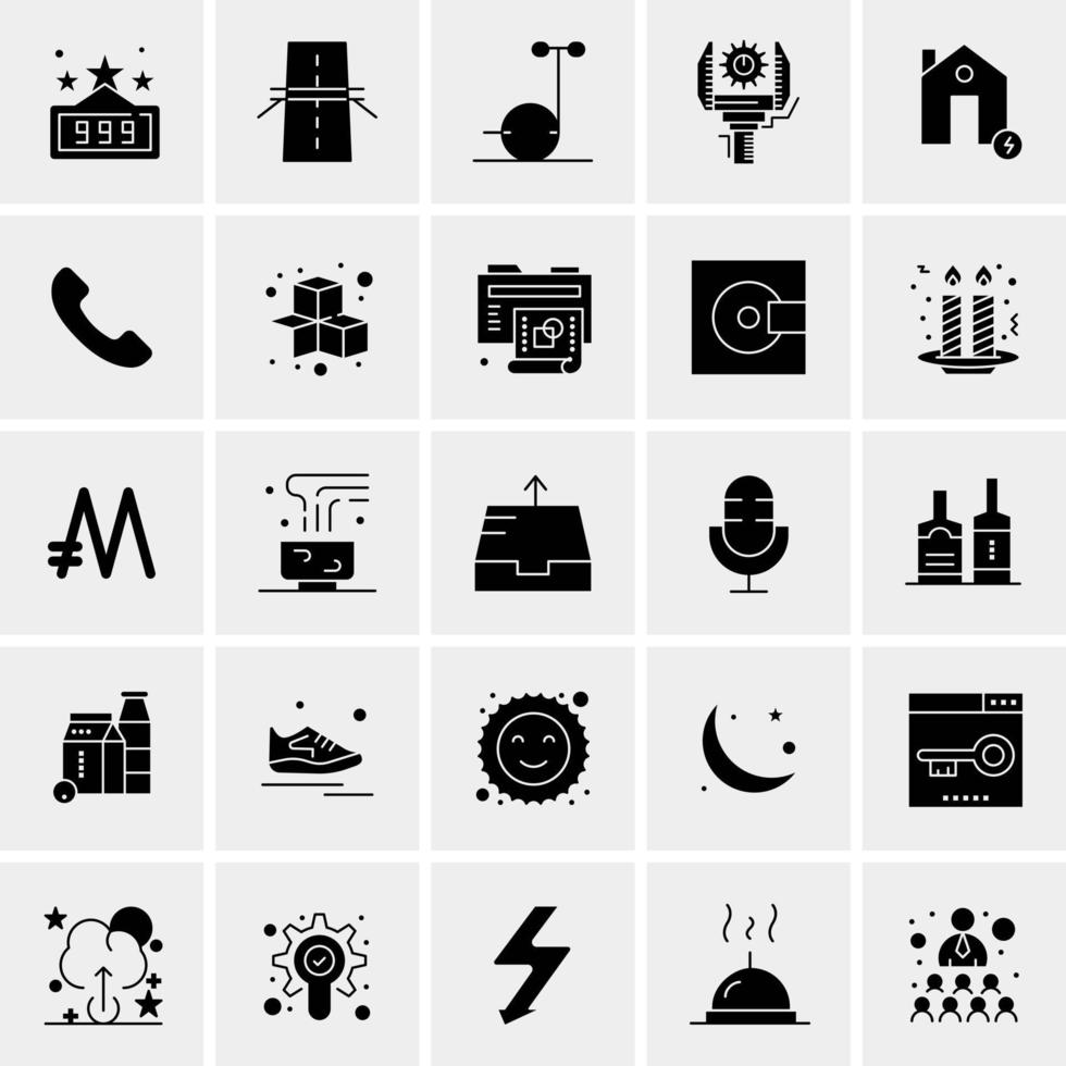 25 iconos de negocios universales vector ilustración de icono creativo para usar en proyectos relacionados con la web y dispositivos móviles