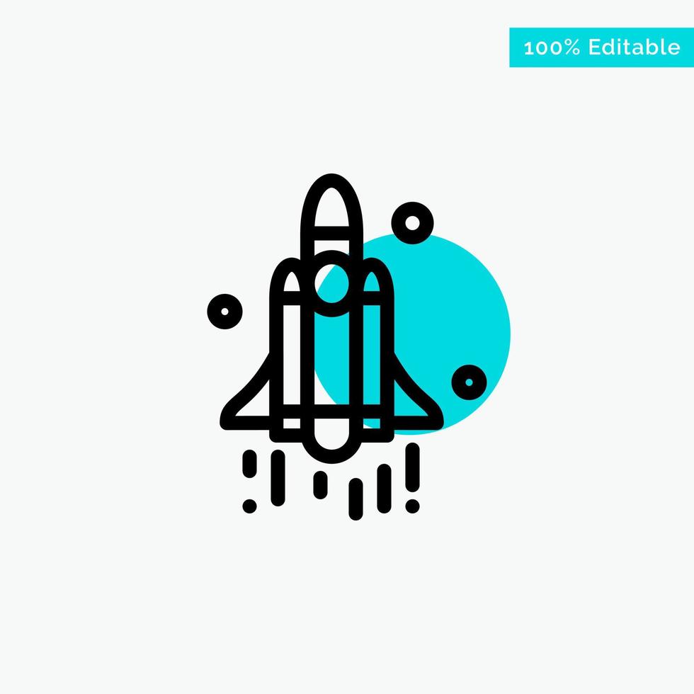 Launch Rocket Space Technology turquoise highlight circle point Vector icon