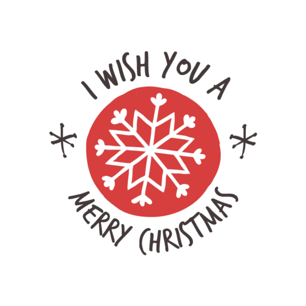 Merry christmas typography png