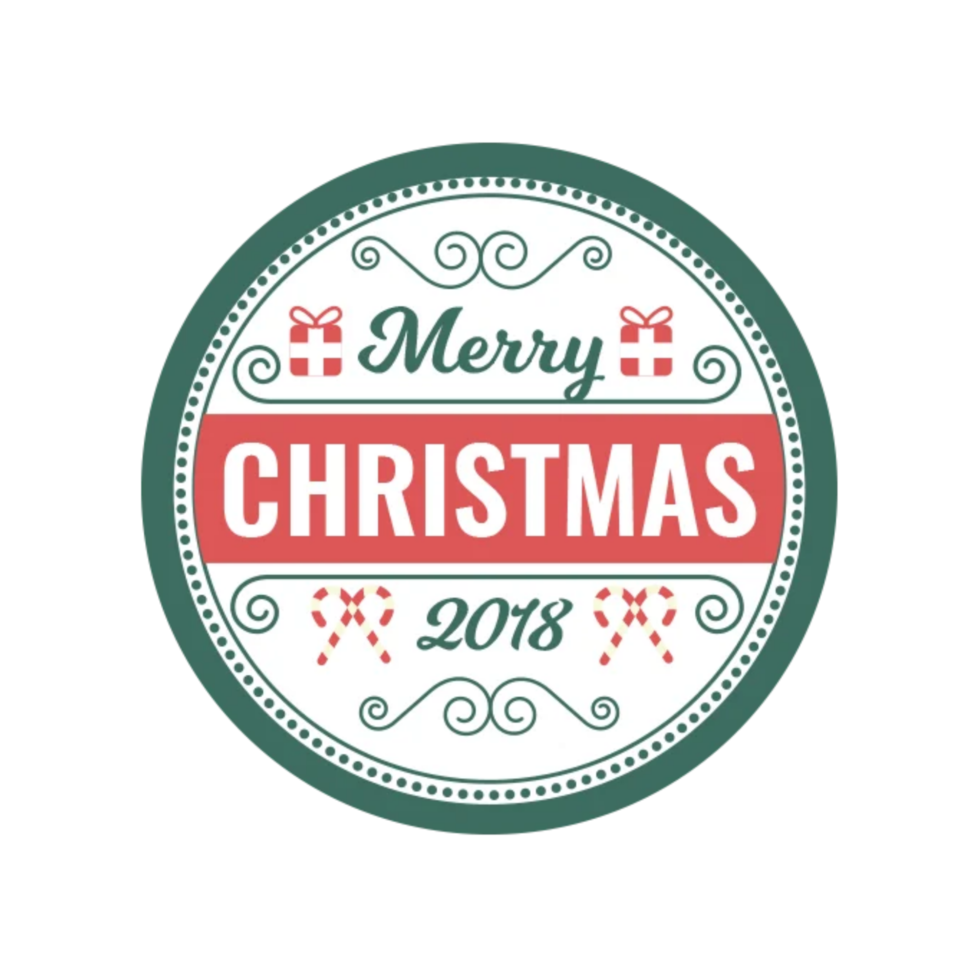 Merry christmas typography png