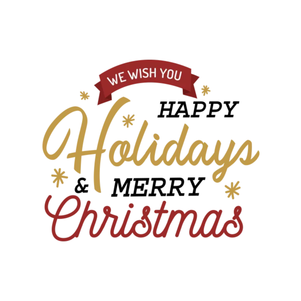 Merry christmas typography png