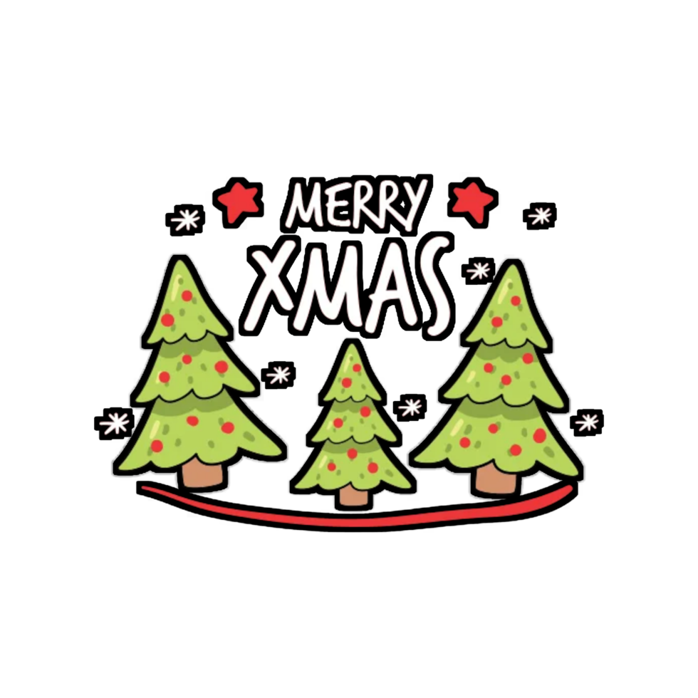 Merry christmas typography png