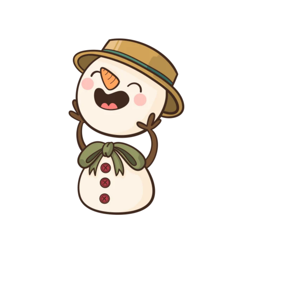 Merry christmas snowman cartoon png